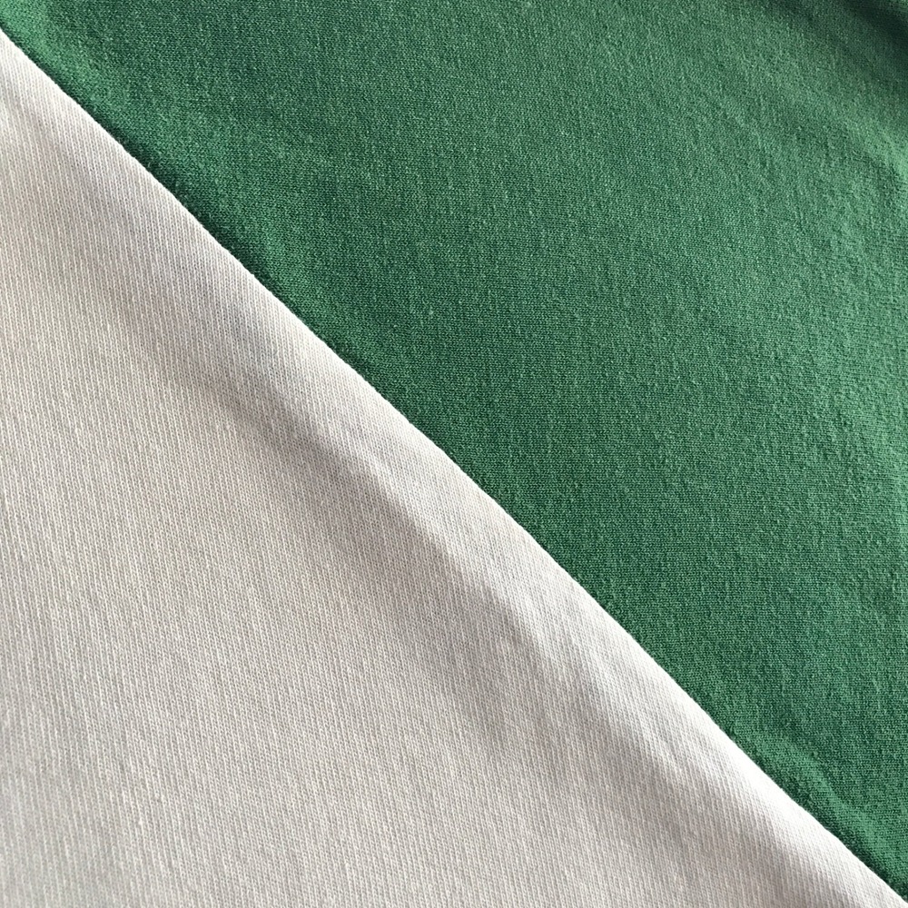 Vintage Teamwork Mens Baseball T-Shirt Green Cream 3/4 Sleeve Athletic Tee - Picture 9 of 15